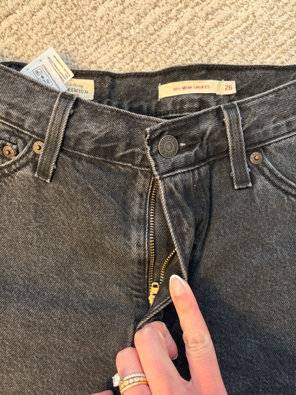 Levi's Black High-Rise Denim Shorts - Picture 5 of 5